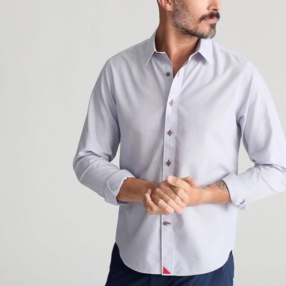 EUC Men's UNTUCKit Rubican Gray Button Front Wrinkle Free Cotton Shirt Size XLT - Picture 4 of 6